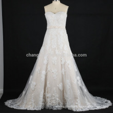 Real pictures of latest 2016 A-line wedding gowns lace applique china factory wedding dress